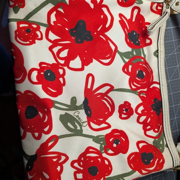 Coach Red Floral Shoulder Bag - Picture 2 of 8